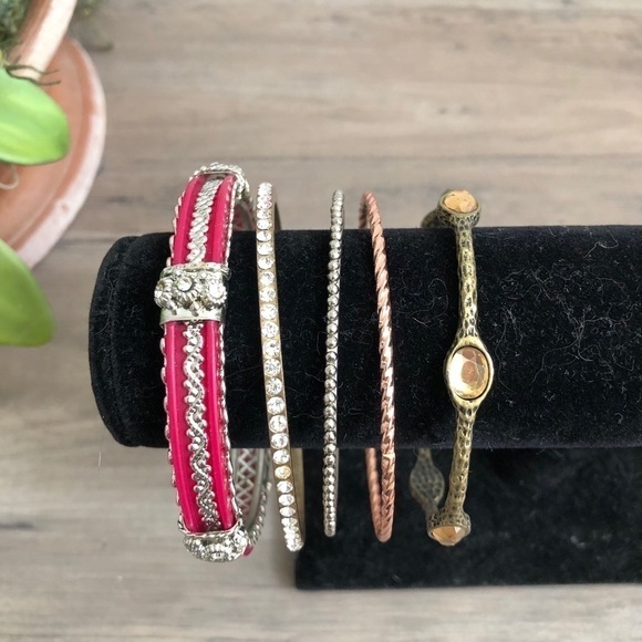 Lot Variety of Bangle Bracelets-Gold and Silver - Picture 2 of 10